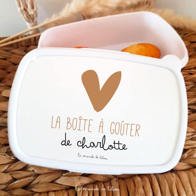 Boîte à Goûter personnalisée Petit cœur