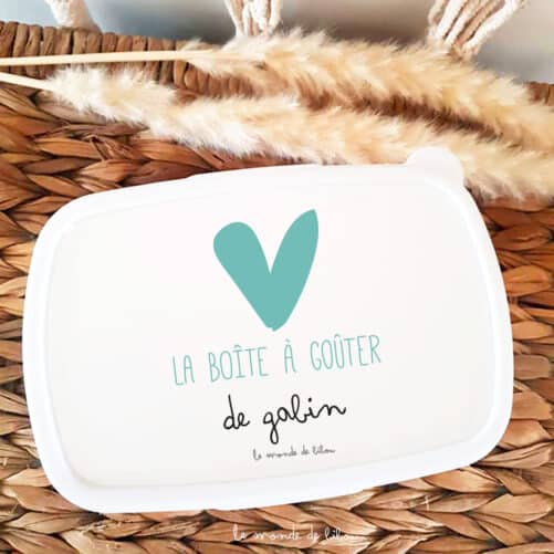 Boîte à Goûter personnalisée Petit cœur