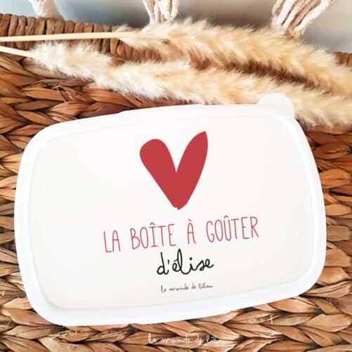 Boîte à Goûter personnalisée Petit cœur