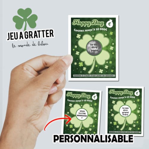 Ticket jeu à gratter Trèfle chance