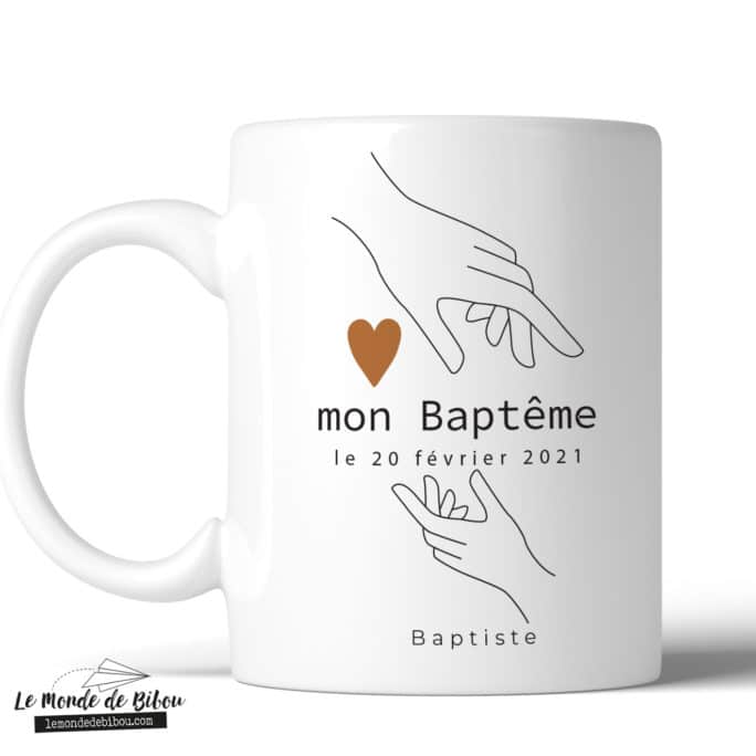Mug souvenir Mains sur le cœur