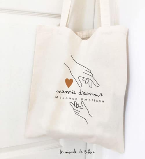 Tote bag personnalisé Mamie d’amour