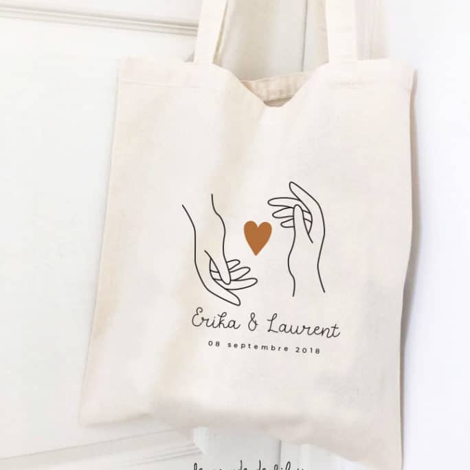 Sac personnalisé Mains sur le cœur
