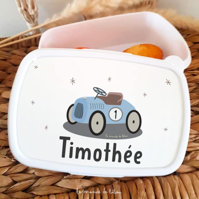 Boîte à Goûter personnalisée Voiture retro
