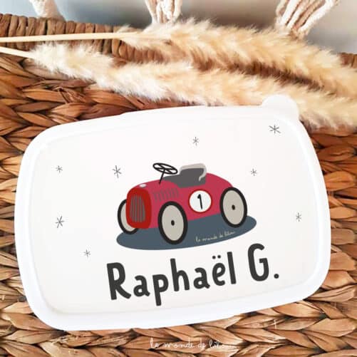 Boîte à Goûter personnalisée Voiture retro