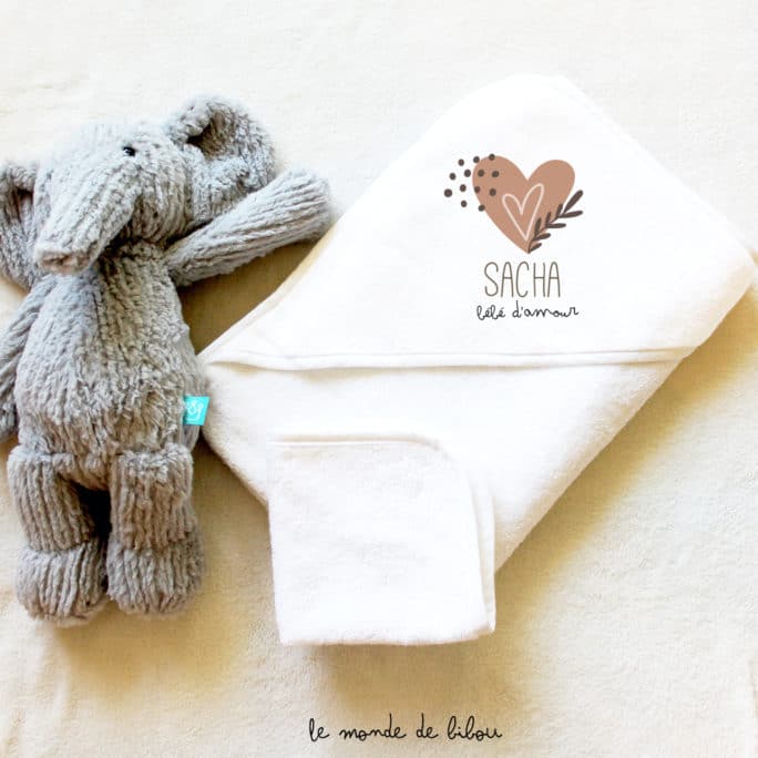 Cape de bain Petit cœur