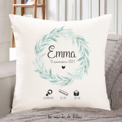 Coussin de naissance Couronne végétale