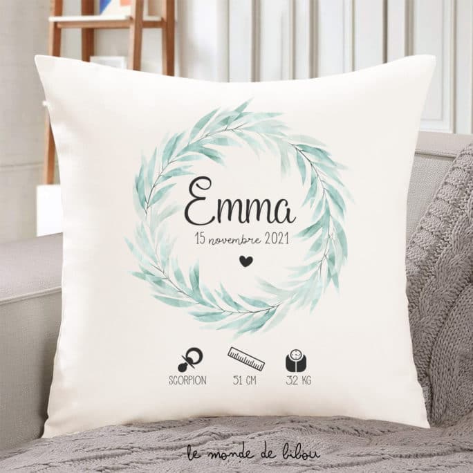 Coussin de naissance Couronne végétale