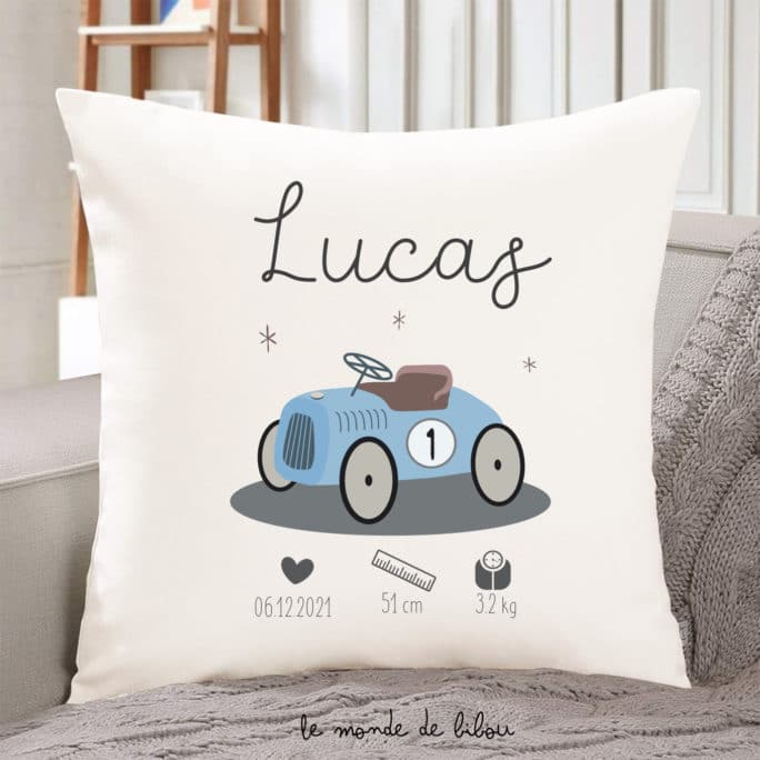 Coussin de naissance Voiture retro