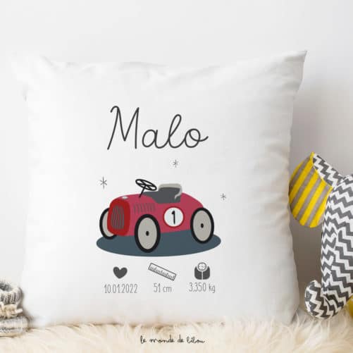 Coussin de naissance Voiture retro