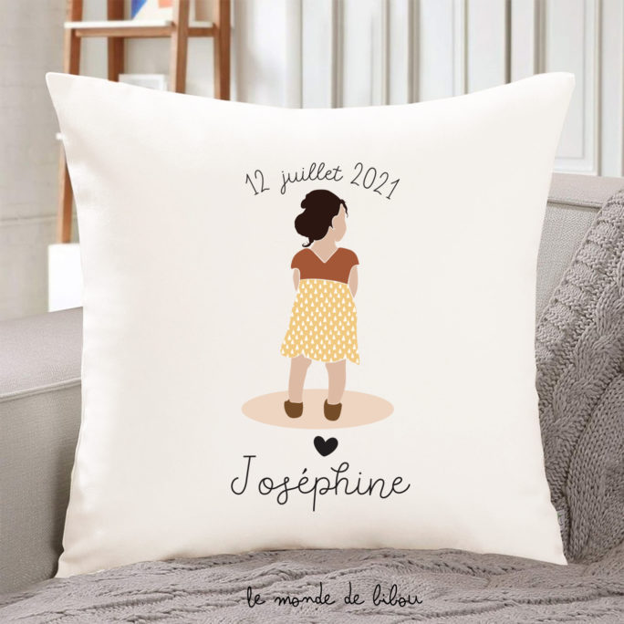 Coussin personnalisé Fillette