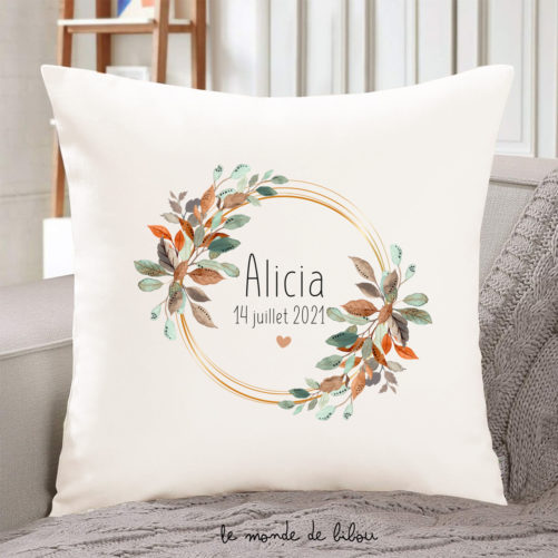 Coussin personnalisé Couronne de fleurs