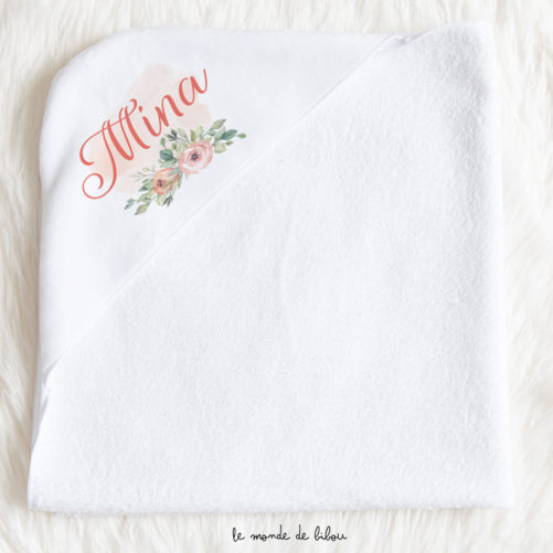 Cape de bain petites fleurs