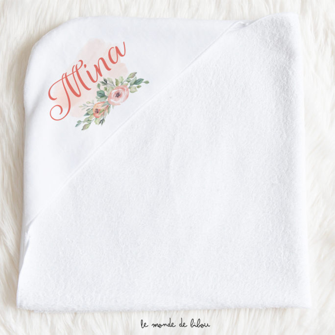 Cape de bain petites fleurs