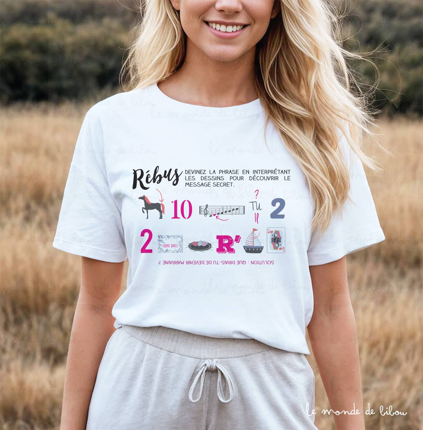 T-shirt Rébus marraine surprise