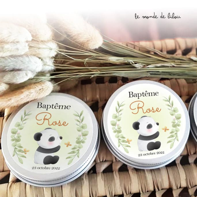 Boîte dragées petit panda