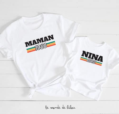 Duo T-shirts années naissance