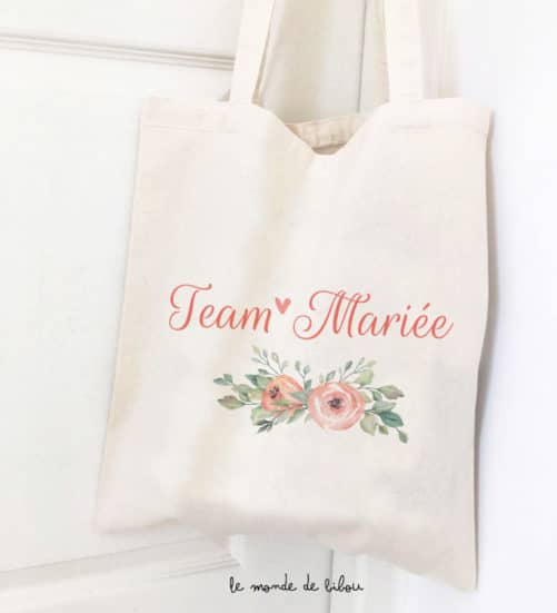 Tote bag EVJF Team mariée Fleurs