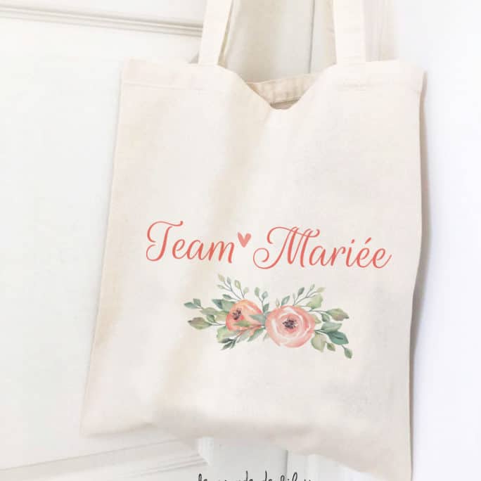 Tote bag EVJF Team mariée Fleurs