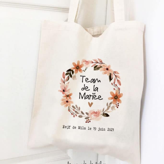 Tote bag EVJF couronne terracotta