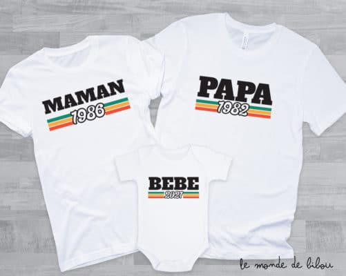 Duo T-shirts années naissance