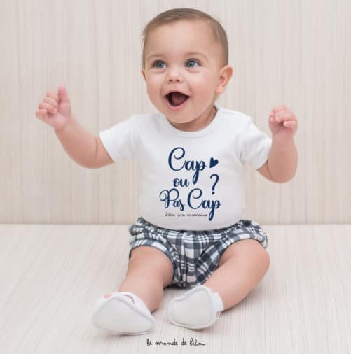 T-shirt bébé cap ou pas cap d'être ma marraine ?