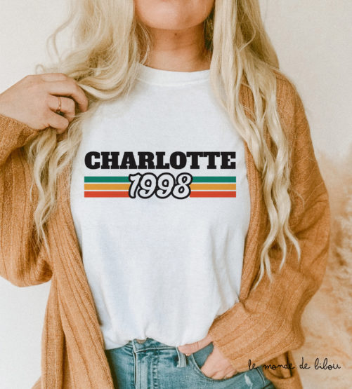 T-shirt adulte femme année de naissance
