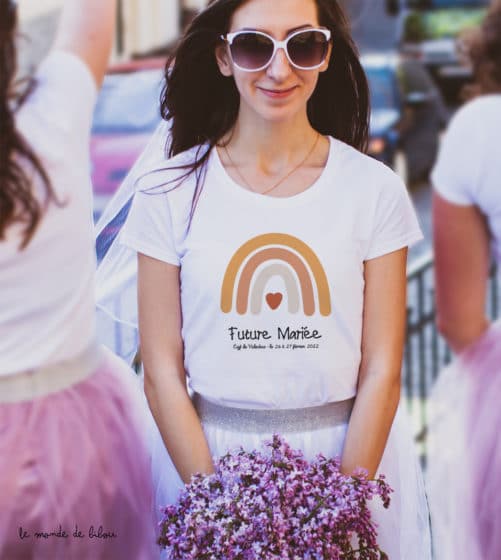 T-shirt Future mariée Arc en ciel