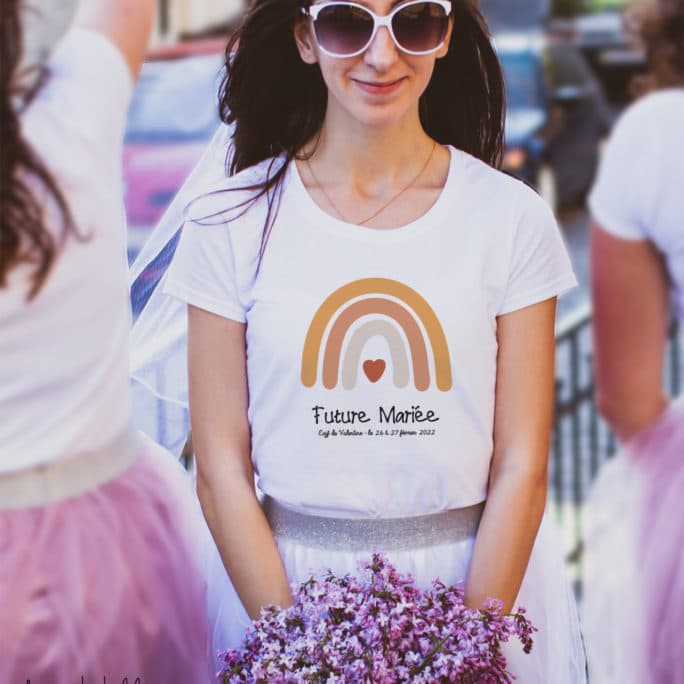 T-shirt Future mariée Arc en ciel