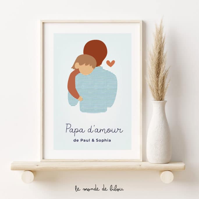 Affiche personnalisée Papa d'amour
