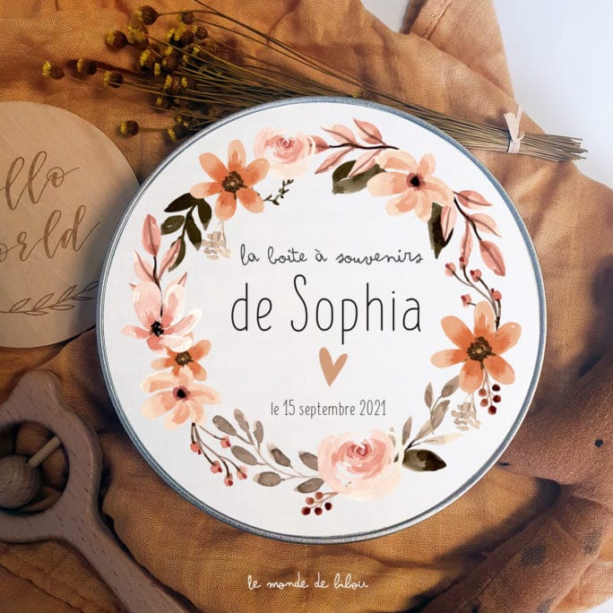 Boîte Souvenirs Couronne de fleurs