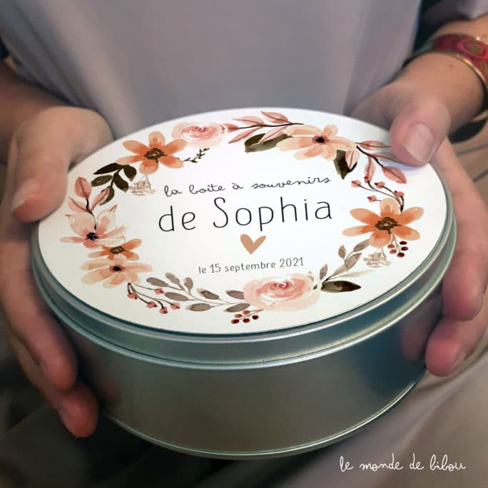 Boîte Souvenirs Couronne de fleurs