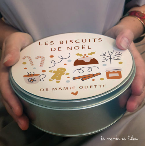 Boîte à biscuits de Noël personnalisée
