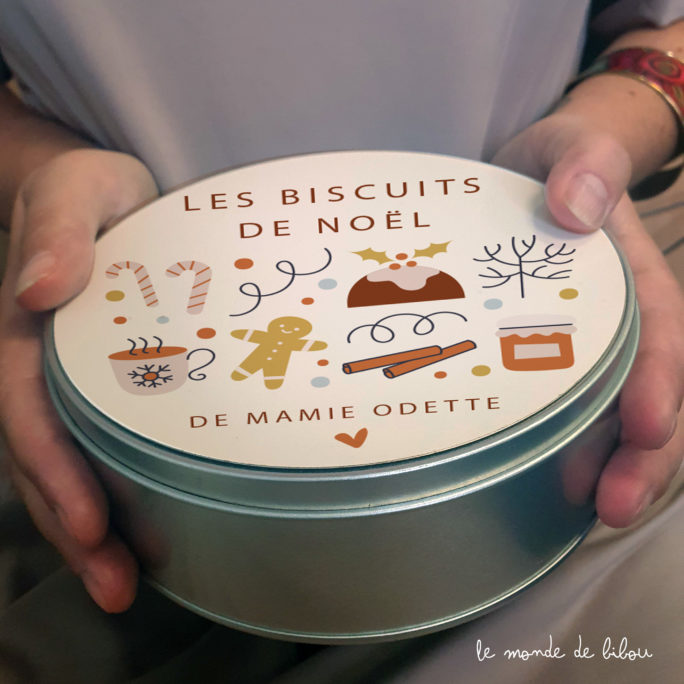 Boîte à biscuits de Noël personnalisée