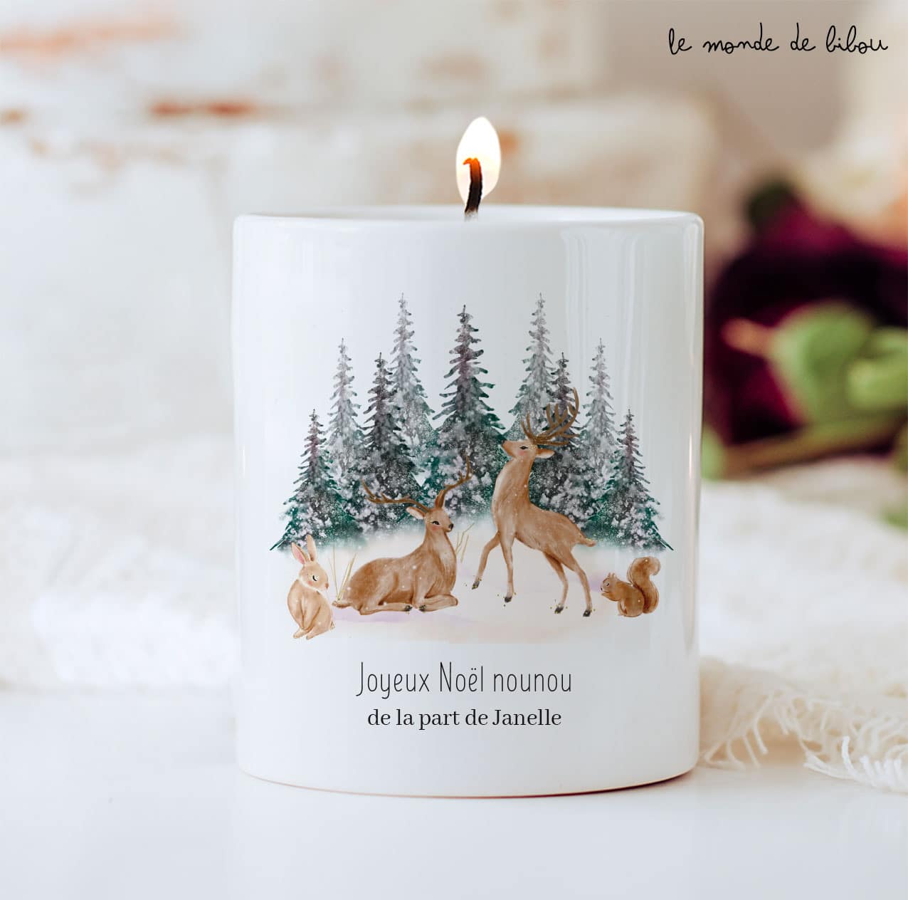 Bougie de Noël personnalisée Nounou et Maîtresse