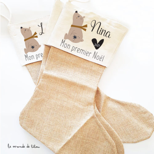 Chaussette Mon 1er Noël personnalisée