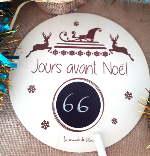 Plaque en bois Décompte de Noël
