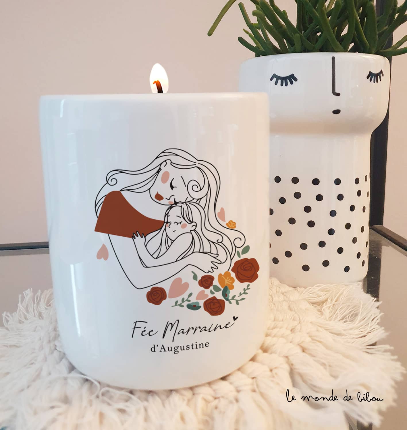 Bougie Fée marraine personnalisée