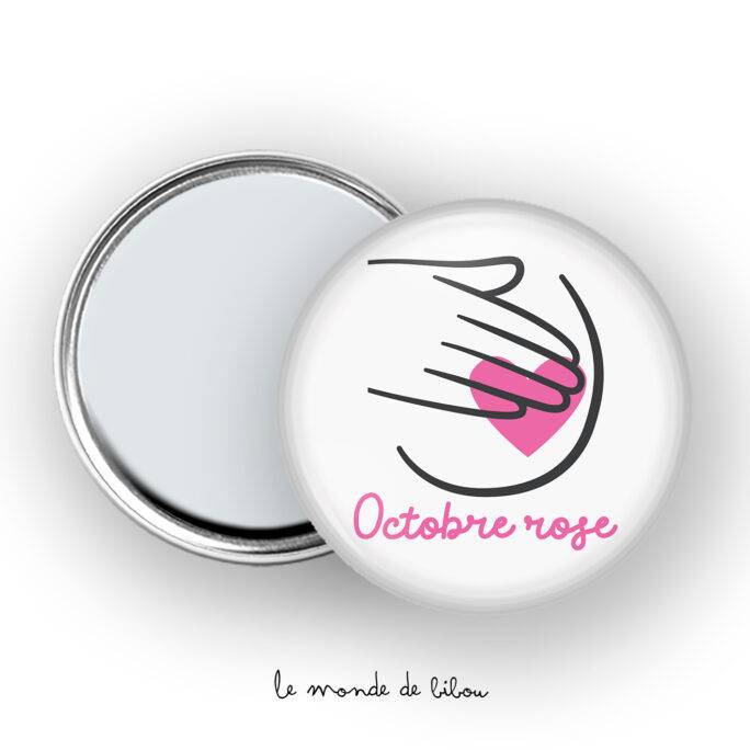Miroir de poche Octobre rose