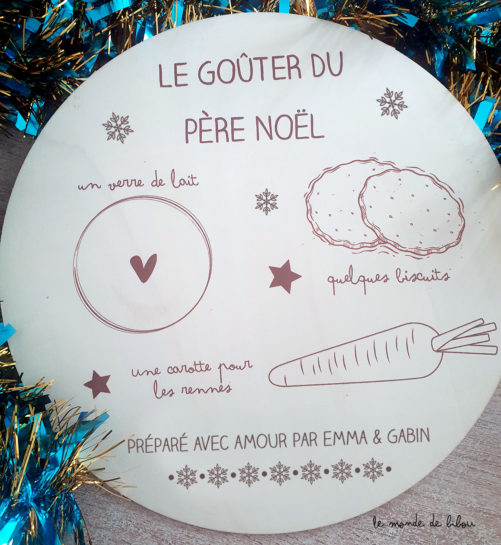 Plateau goûter du Père Noël personnalisé