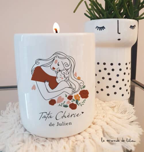 Bougie personnalisée Tata chérie