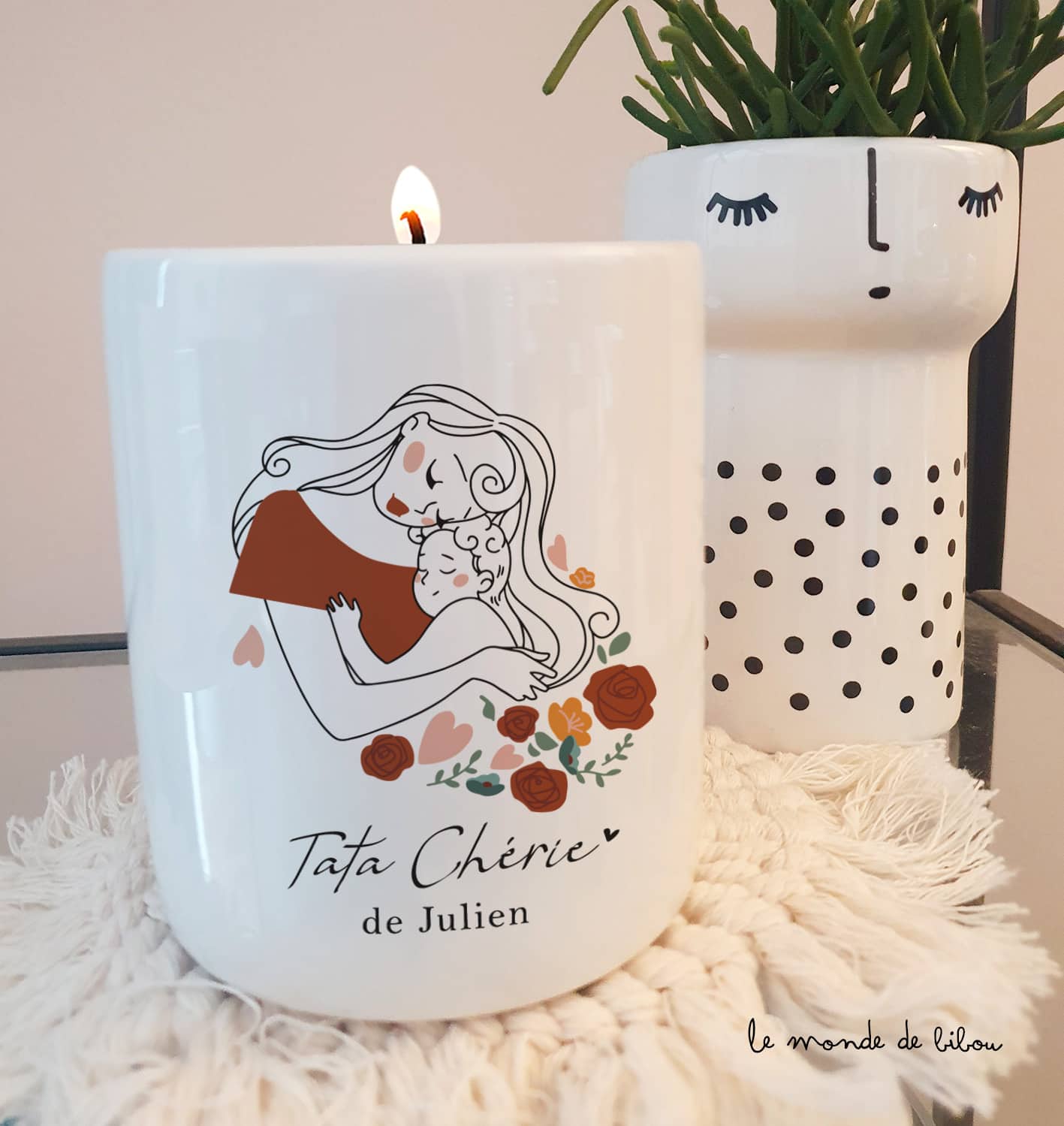 Bougie personnalisée Tata chérie