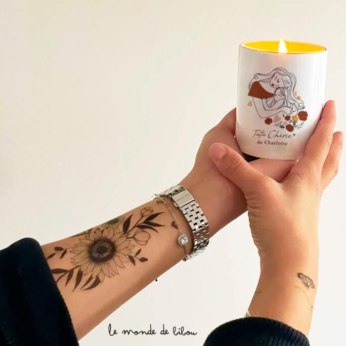 Bougie personnalisée Tata chérie