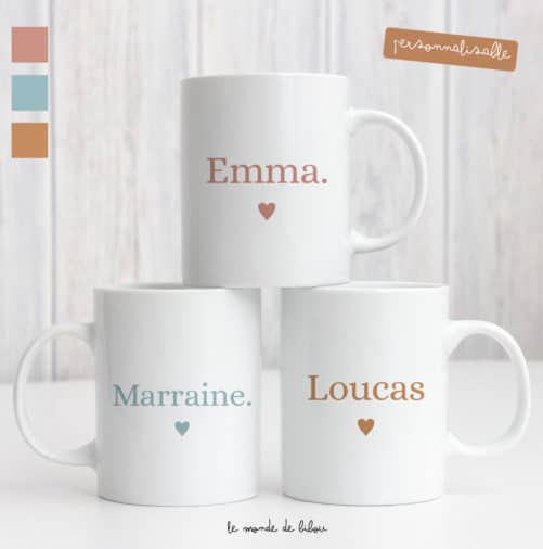 Mug personnalisé Prénom couleurs