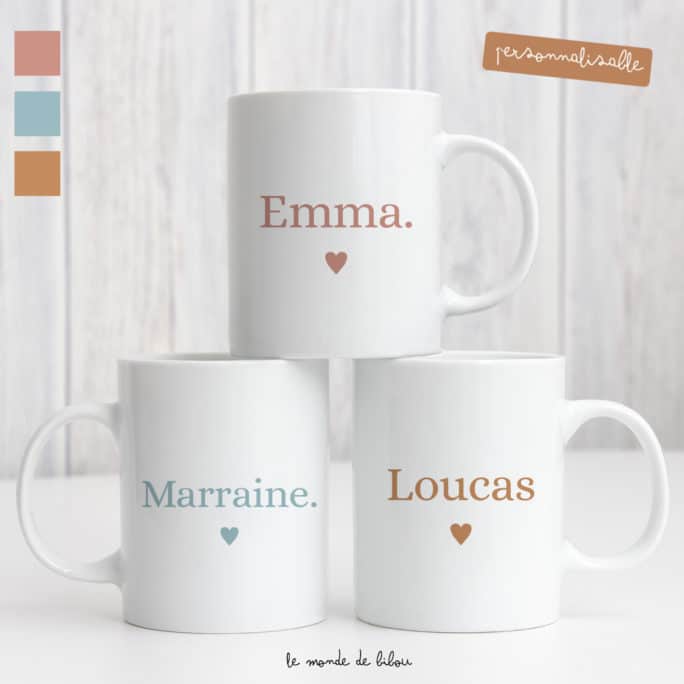 Mug personnalisé Prénom couleurs