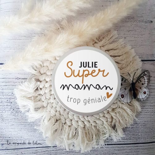 Bougie personnalisée Super Maman