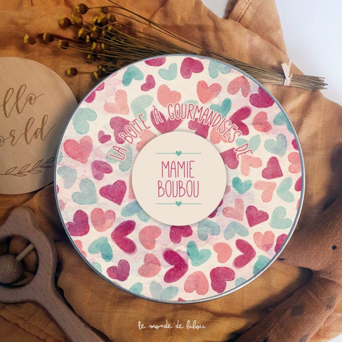 Boîte à biscuits Mamie personnalisée
