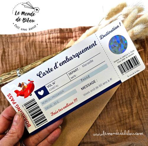 Carte d'embarquement à gratter