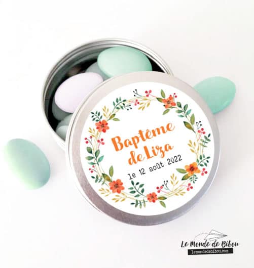 Boîte à dragées Couronne d'automne