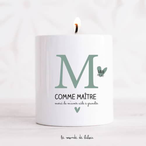 Bougie M comme maître maîtresse